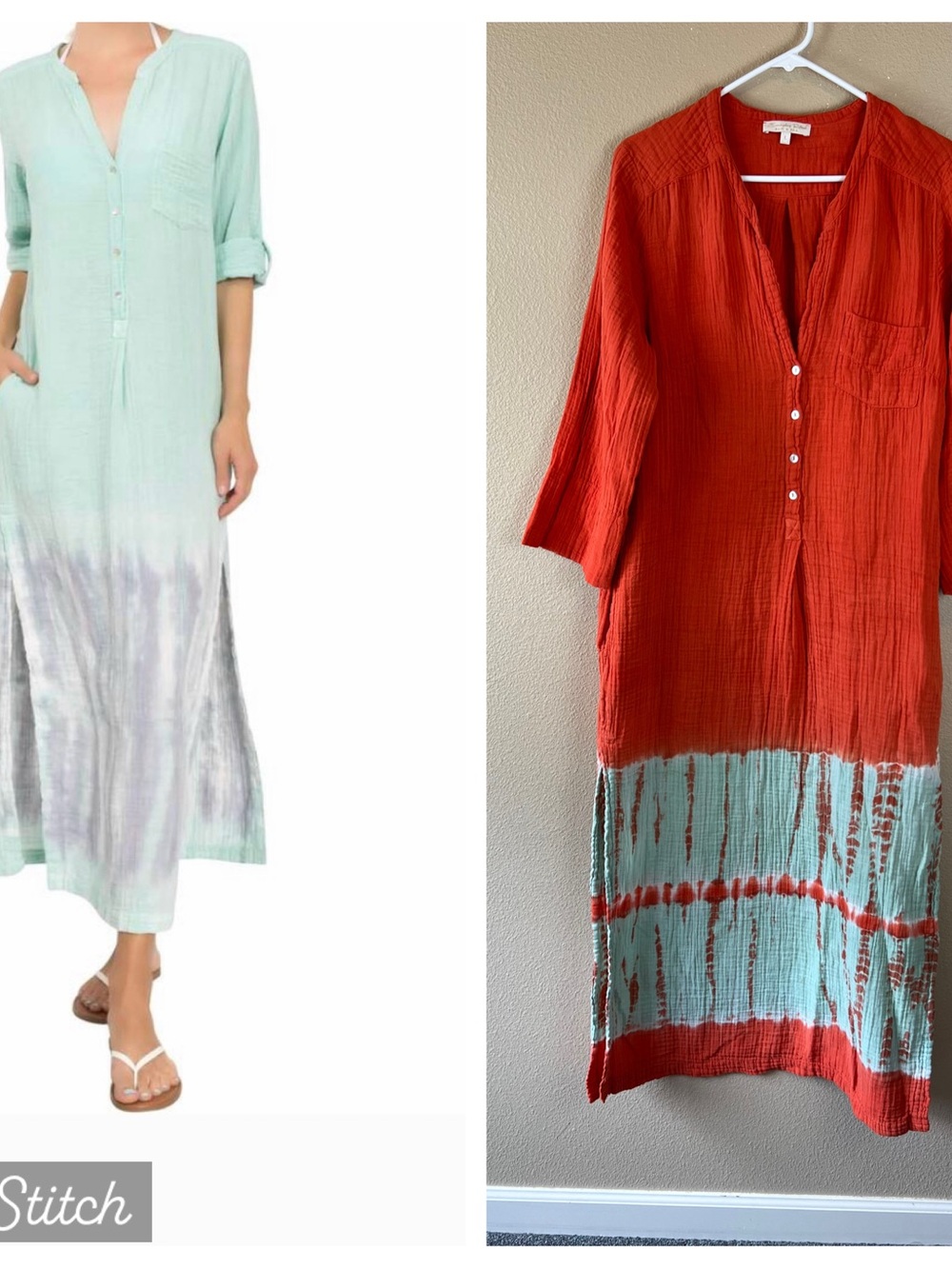 everyday ritual sun & sea tracey tie dye caftan
